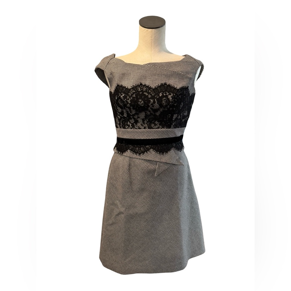 Karen Millen Black and Gray Mini Dress size 4